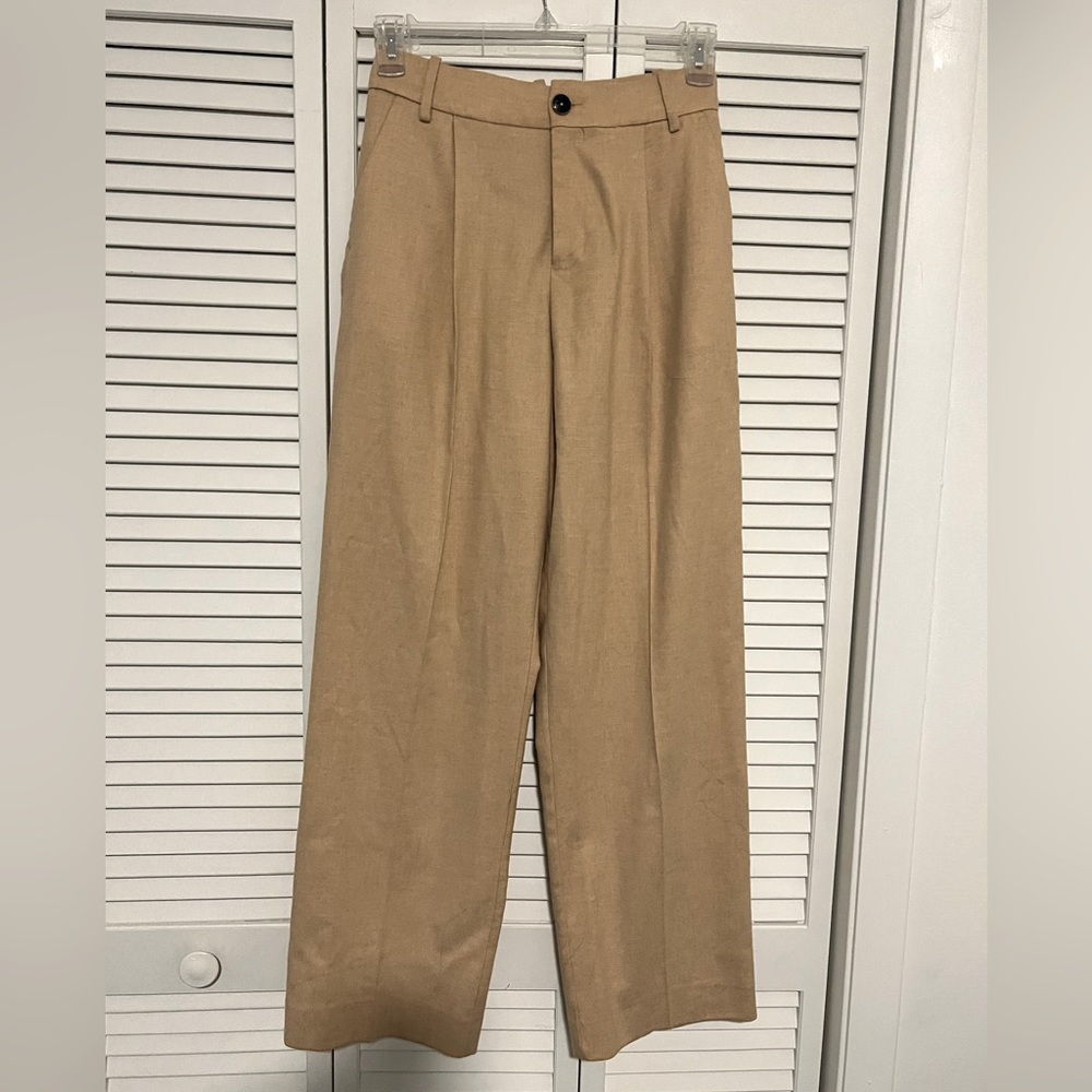 Mango Camel Wide Leg Trouser